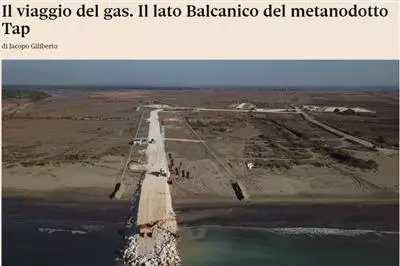 Articolo del Sole 24 Ore sul metanodotto Tap