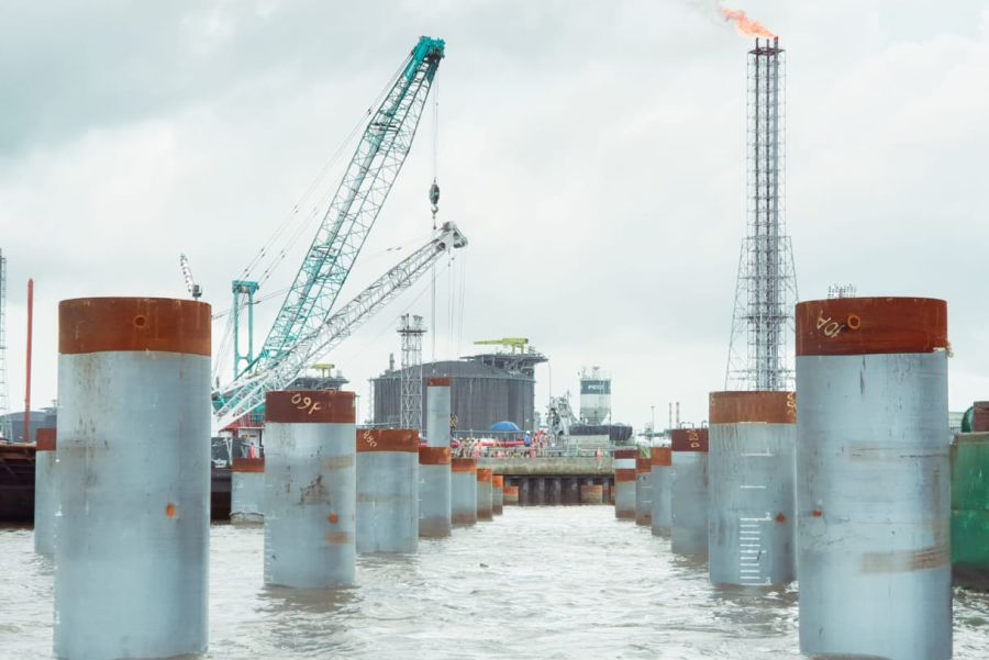 Allungamento pontile di scarico navi gasiere a Bonny Island  Nigeria
